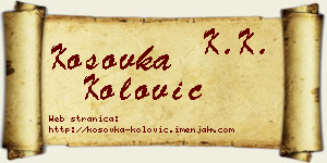 Kosovka Kolović vizit kartica